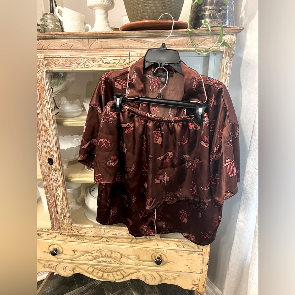 Midnight Bakery Womens XL Howdy Print PJ 2 Piece Set